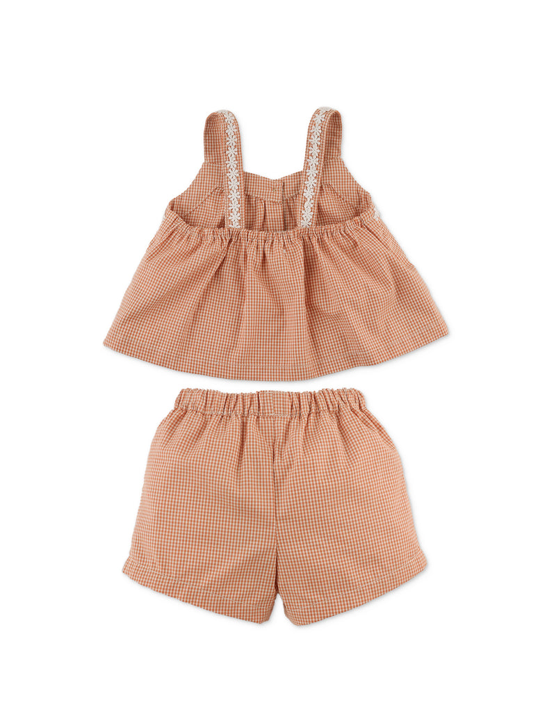 GINGERSNAPS SS25 Baby Nery Shorts Set With Daisy Lace trim