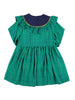 STELLA MCCARTNEY KIDS Green Check Viscose Ruffle Sleeve Dress