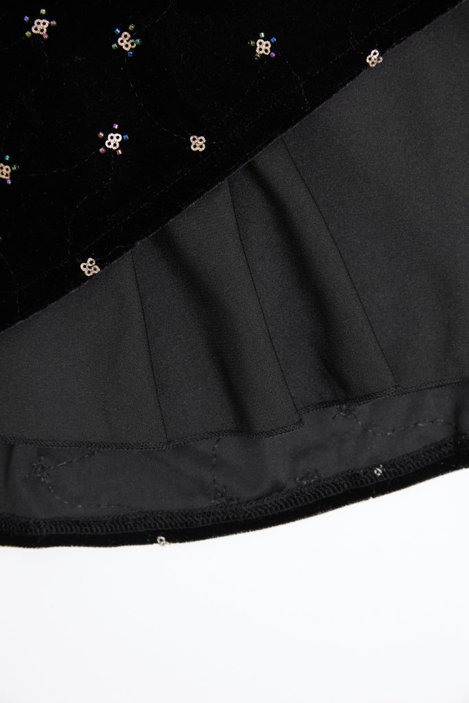 NICOLE MILLER FW24 Velvet Sequence Embroidered Skirt