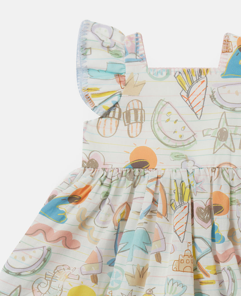 STELLA MCCARTNEY KIDS Baby Summer Doodles Print Dress and Bloomers Set