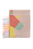 STELLA MCCARTNEY KIDS Pink Knit Scarf with Unicorn Intrasia and Fringe