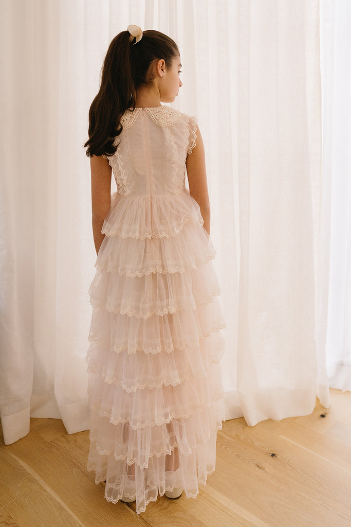 PETITE AMALIE "Soleil" Crochet Collar Tulle Gown