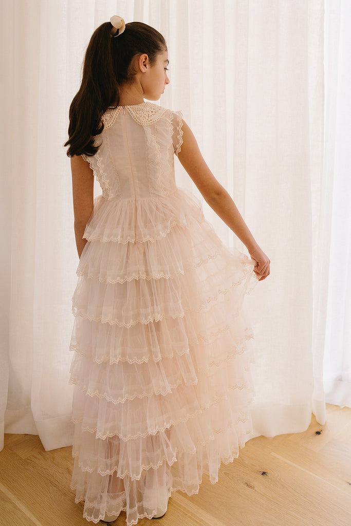 PETITE AMALIE "Soleil" Crochet Collar Tulle Gown