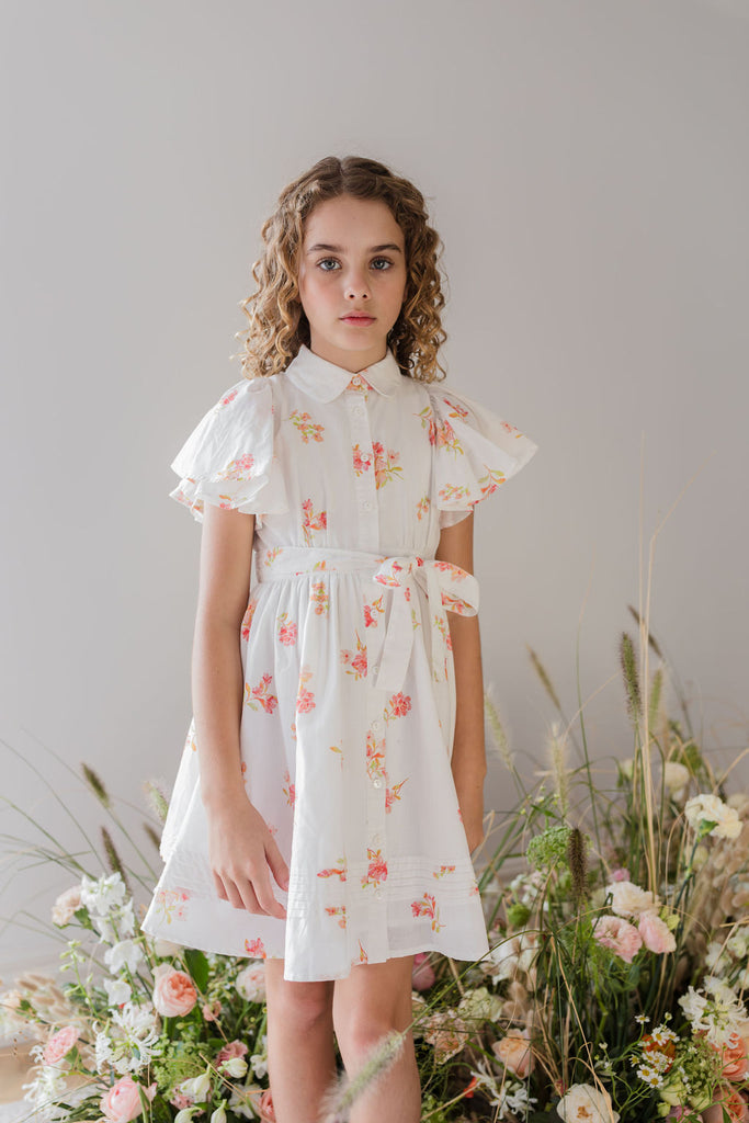 STEPH THE LABEL "Enjoue" Petite Rose Voile Dress