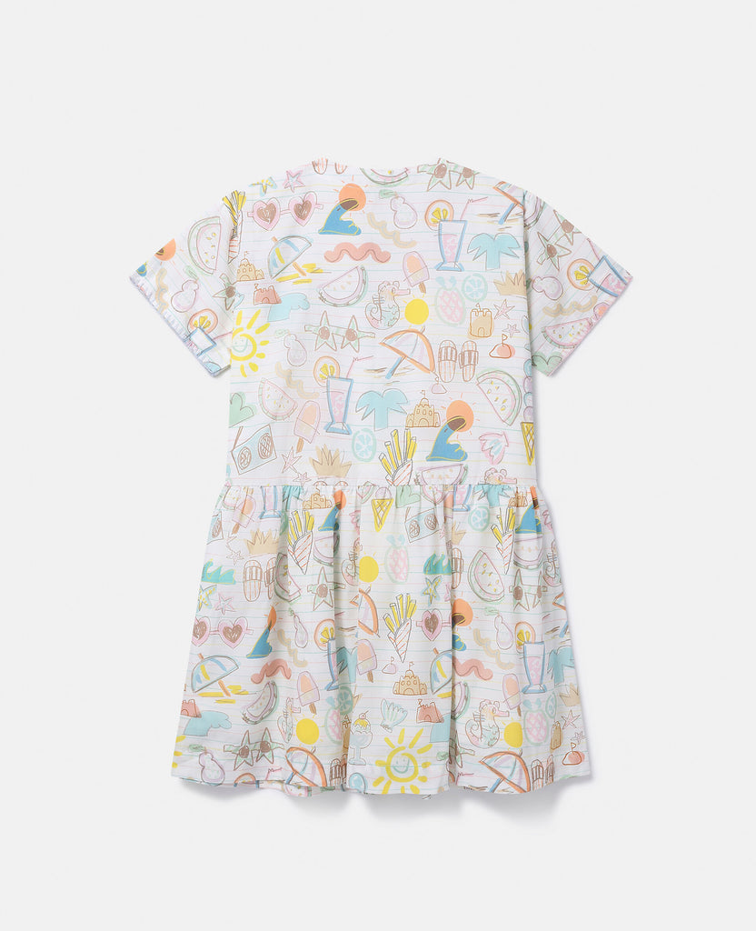 STELLA MCCARTNEY KIDS Summer Doodles Print Shirt Dress