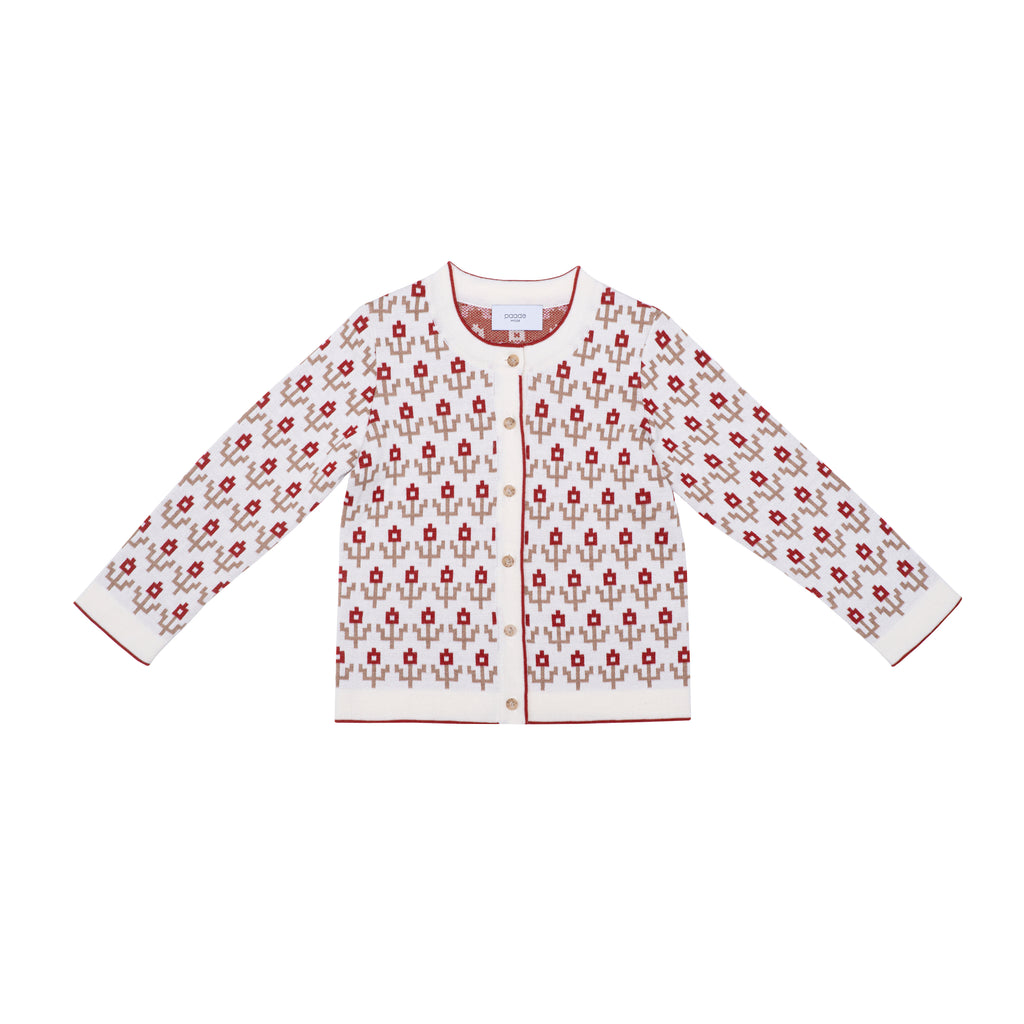 PAADE MODE "ALPENGLOW" Alpen Flower White Wool Cardigan