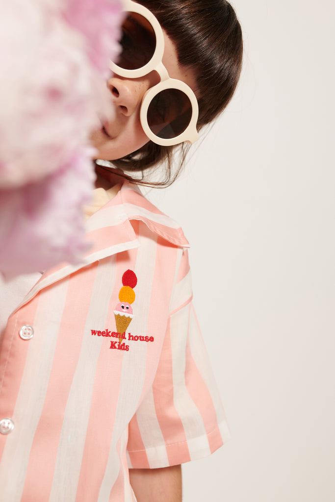 WEEKEND HOUSE KIDS "Things I Like" STRIPPED ICE-CREAM BUTTONED SHIRT