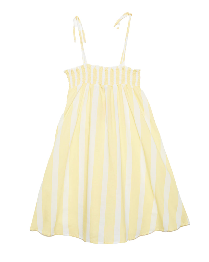 WEEKEND HOUSE KIDS "Things I Like" YELLOW STRAPLESS SMOKED STRIPES DRESS