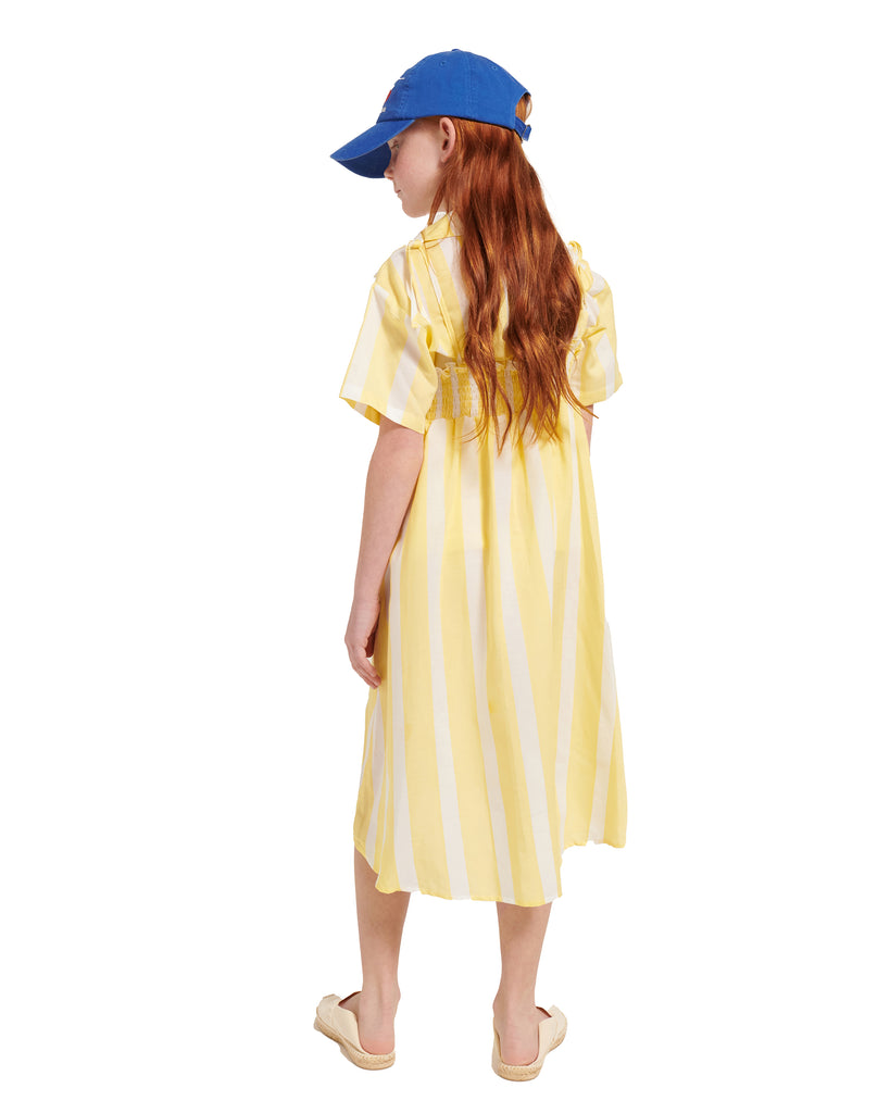 WEEKEND HOUSE KIDS "Things I Like" YELLOW STRAPLESS SMOKED STRIPES DRESS