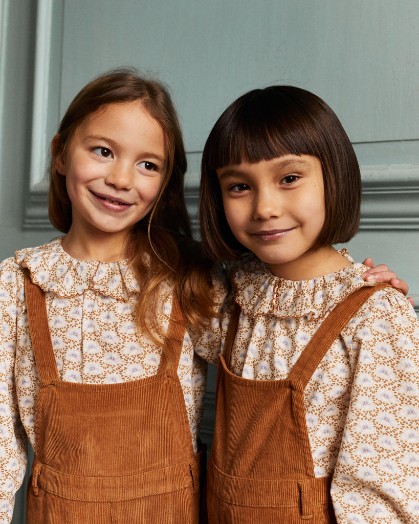 GINGERSNAPS Printed Collared Peasant Blouse