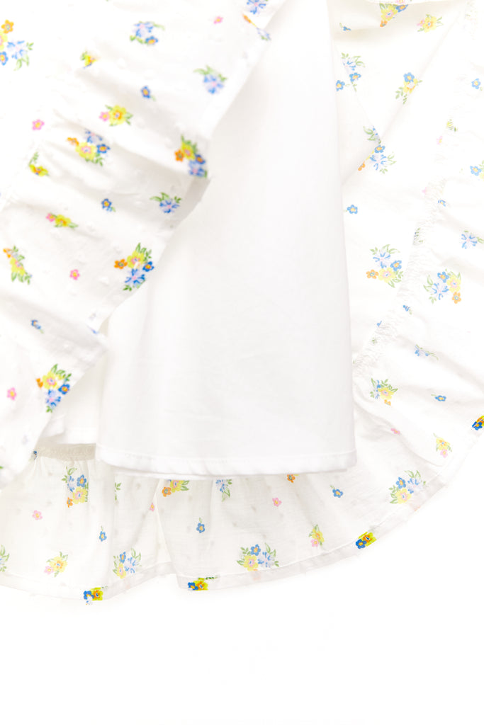 NICOLE MILLER GIRLS SS24 Jacquard Tulle Floral Dress