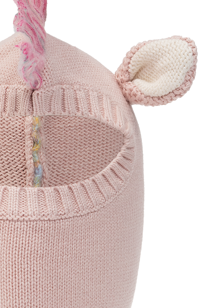 STELLA MCCARTNEY KIDS Knit Unicorn Balaclava Hat with Fringes