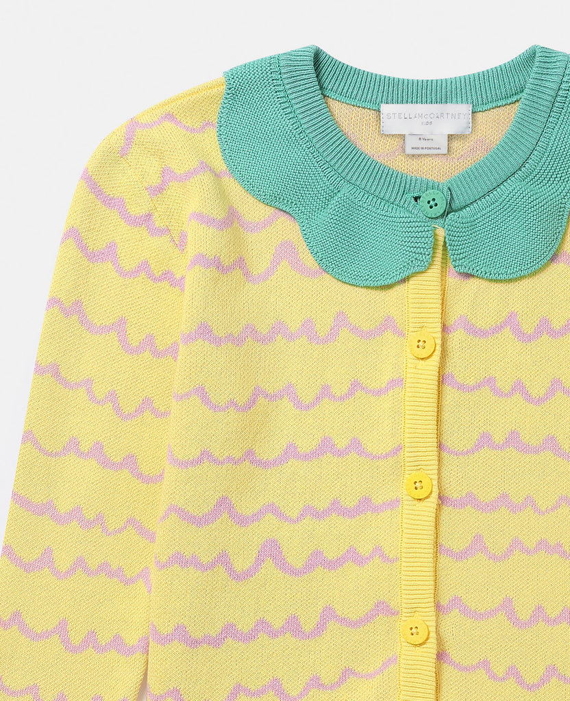 STELLA MCCARTNEY KIDS Organic Cotton Pineapple Cardigan with Contrast Stitching