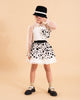 MiMiSol FW24 FLOCK POLKA-DOT ORGANZA SKIRT in Cream and Black