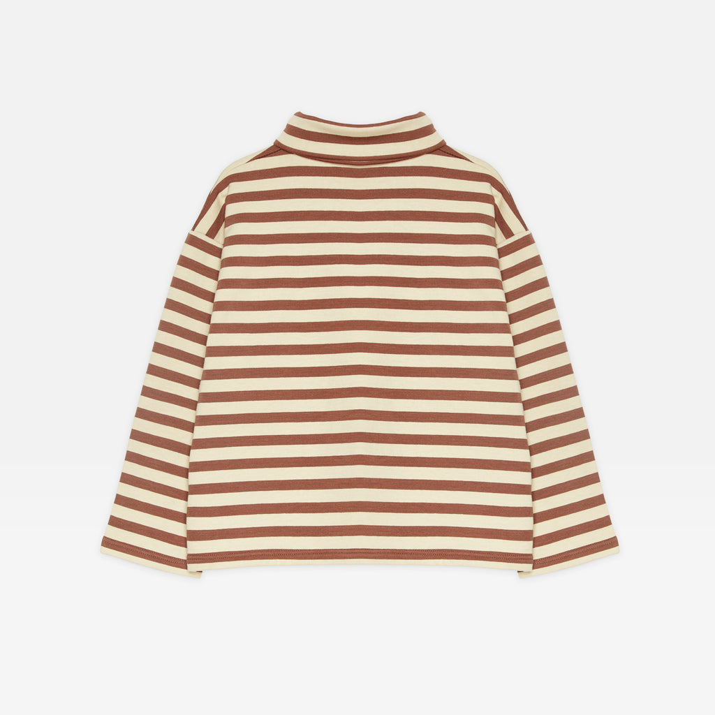 WEEKEND HOUSE KIDS FW23 Dog Stripe Sweatshirt Turtleneck Top