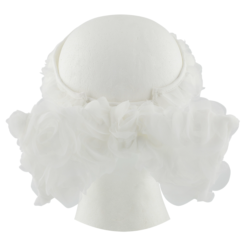 CAROLINE BOSMANS Rose Visor Cap in White