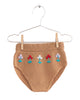 FISH & KIDS AW23 Knit Camel Embroidered Flowers Shorts