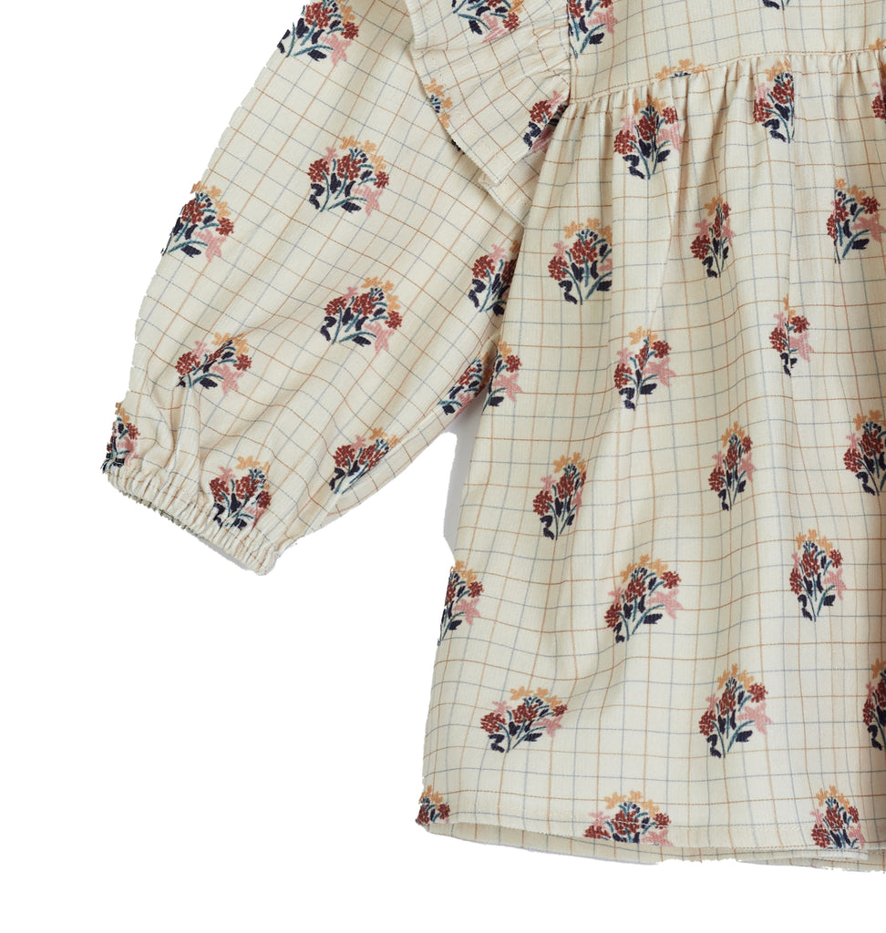 C'ERA UNA VOLTA Baby Franca Shirt Cream in Check Flower