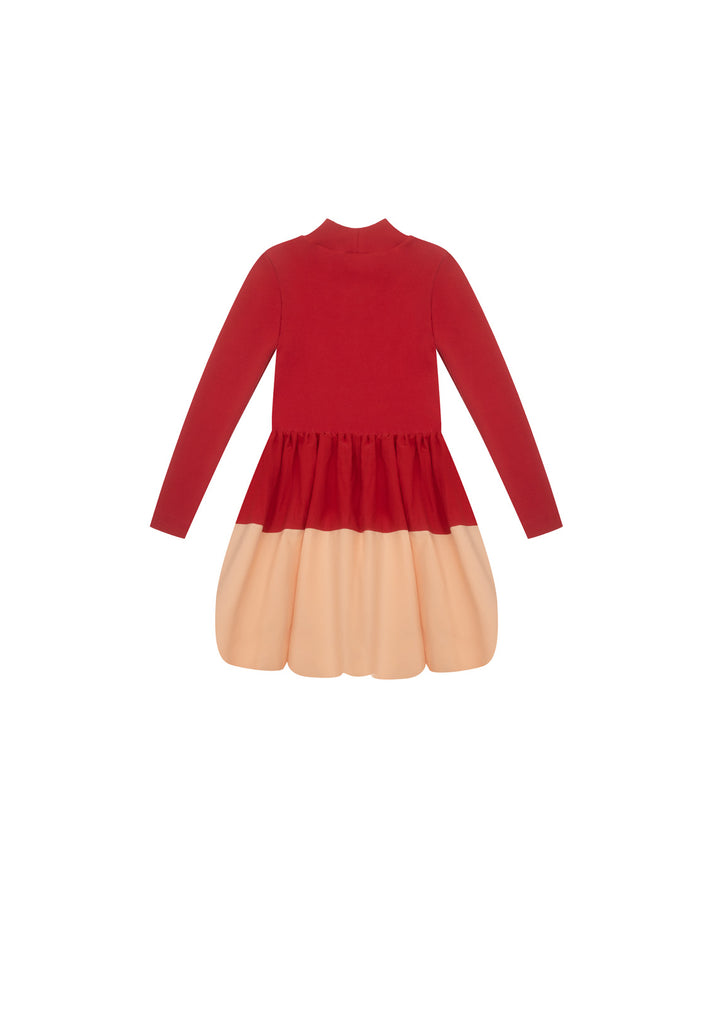 THE MIDDLE DAUGHTER AW24  BALLS IN THE AIR DRESS in GLACE CHERRY & BELLINI