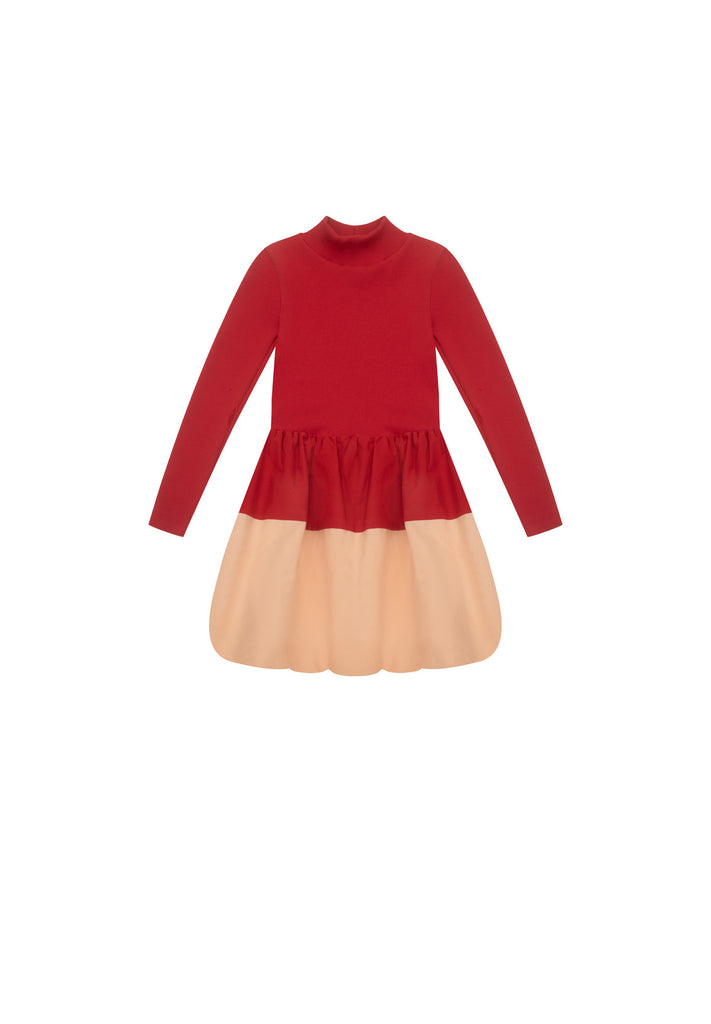 THE MIDDLE DAUGHTER AW24  BALLS IN THE AIR DRESS in GLACE CHERRY & BELLINI