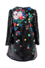 ELIE SAAB FLORAL-EMBROIDERY SEQUIN DRESS MULTICOLOR