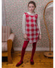 FISH & KIDS AW23 Knit Red Check Sleeveless Knit Dress