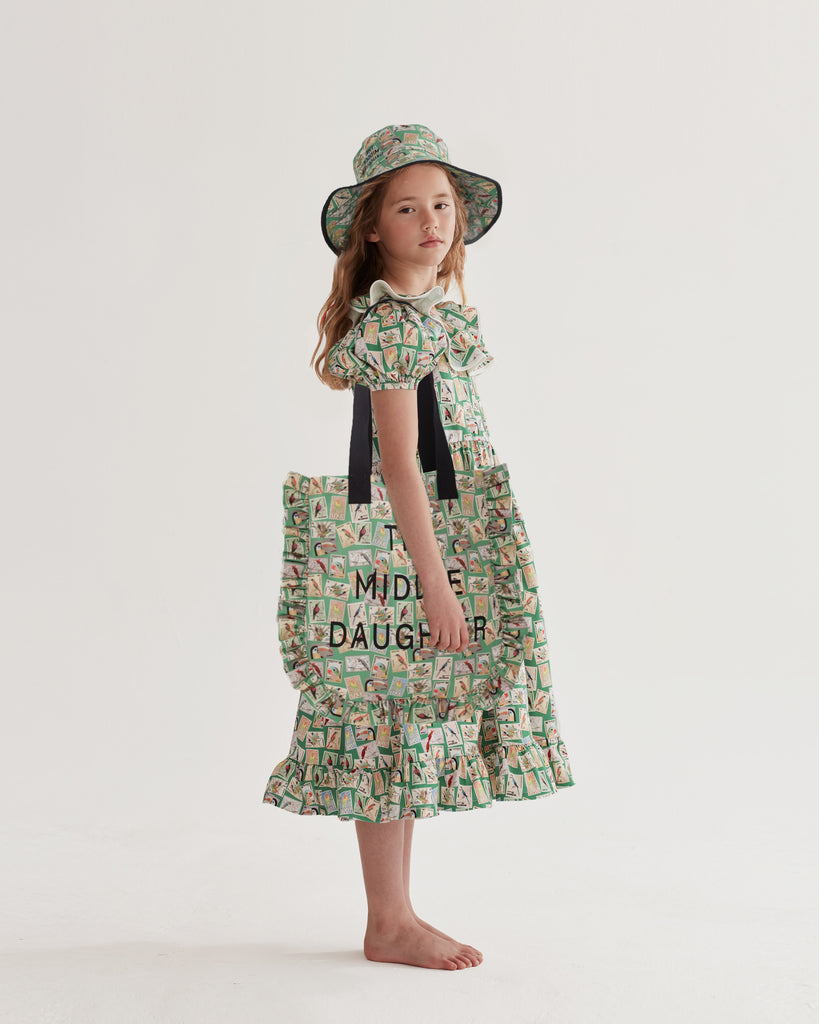 THE MIDDLE DAUGHTER SS24 FLUTTER THE DOVECOTES Dress in Exotic Birds