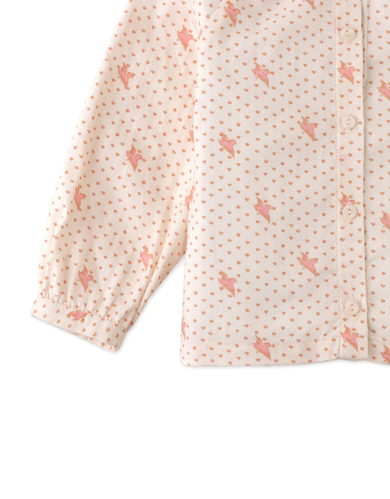 GINGERSNAPS FW24 BABY GIRL BIRD PRINT BLOUSE