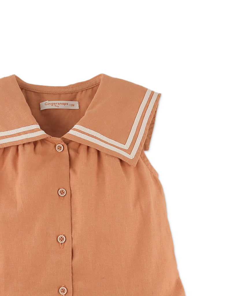 GINGERSNAPS SS25 Baby Cassia Dress with Sailor Collar