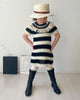 TAGO AW2024 Knitted Fringe Striped Mohair Dress