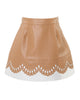 MiMiSol FW24 LASER CUT-DETAIL ECOLEATHER Skirt