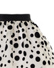 MiMiSol FW24 FLOCK POLKA-DOT ORGANZA SKIRT in Cream and Black