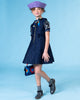 MiMiSol FW23 Squined Dress in Dark Blue