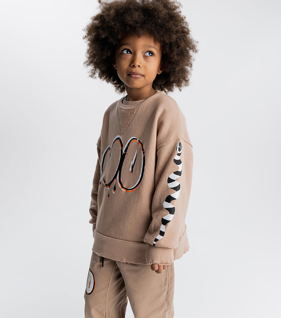 NUNUNU FW23 Bubbly No! Sweatshirt in Coffee