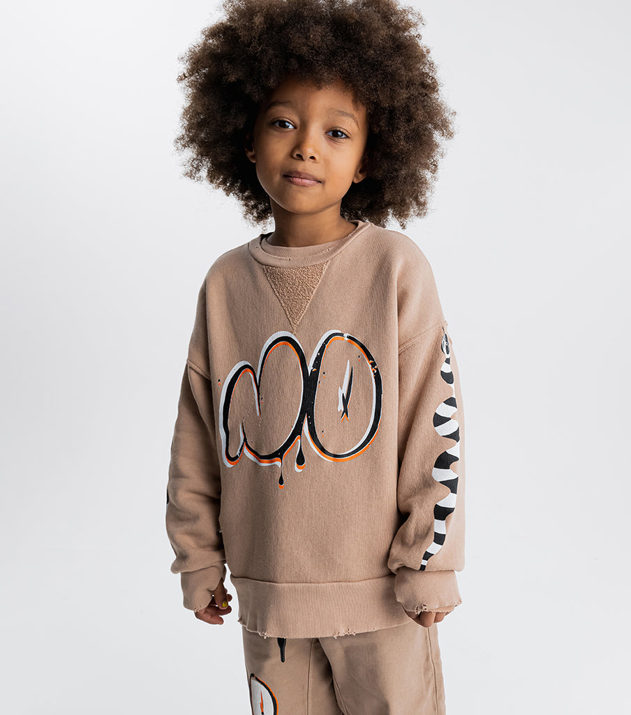 NUNUNU FW23 Bubbly No! Sweatshirt in Coffee