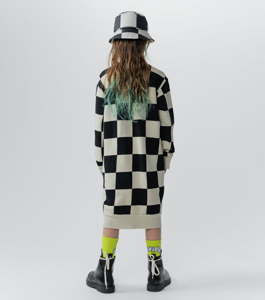 NUNUNU FW24 CHECKMATE A SWEATSHIRT DRESS