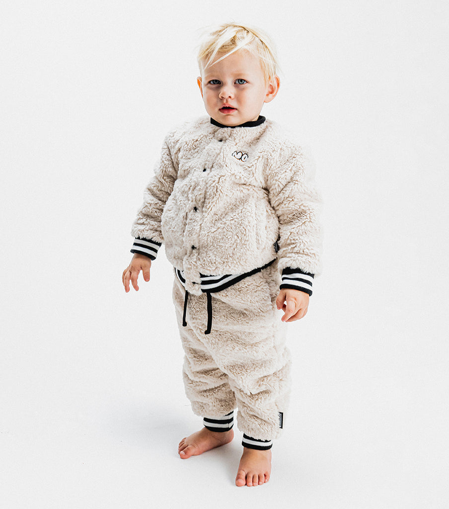 NUNUNU FW23 Baby Sherpa Cardigan and Pants Set