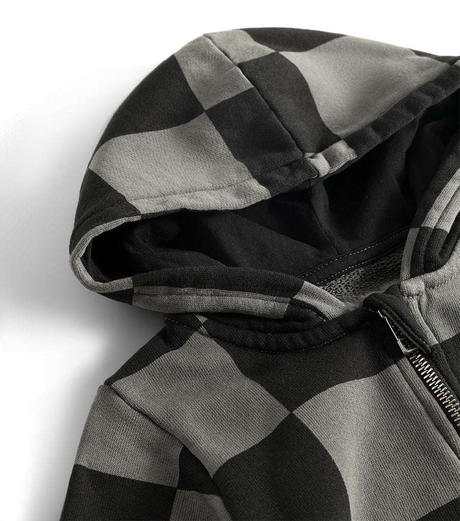 NUNUNU FW24 BABY CHECKMATE HOODED OVERALL in Graphite