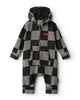 NUNUNU FW24 BABY CHECKMATE HOODED OVERALL in Graphite