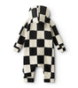 NUNUNU FW24 BABY CHECKMATE HOODED OVERALL in Smokey Natural