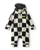 NUNUNU FW24 BABY CHECKMATE HOODED OVERALL in Smokey Natural