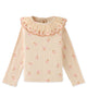 GINGERSNAPS FW24 BABY GIRL  PRINTED RIBBED TOP with Embroidered Scalloped Collar