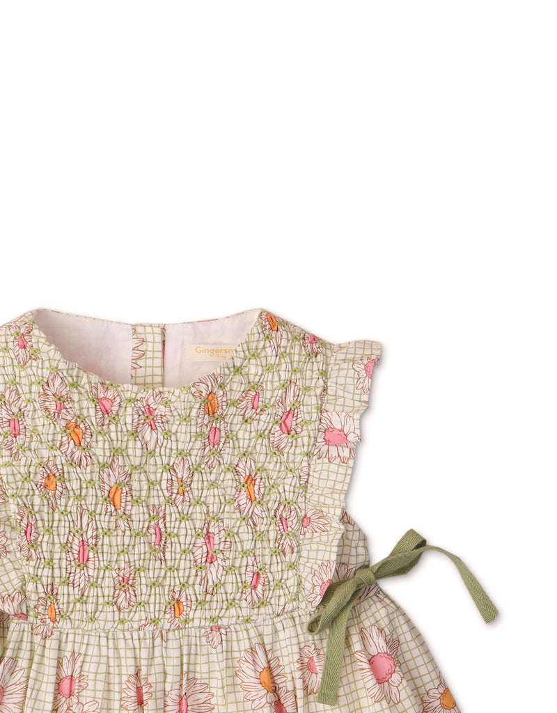 GINGERSNAPS SS24 Baby Growing Together Smocked Daisy Dress