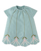 GINGERSNAPS FW24 BABY GIRL VELVET DRESS WITH SCALLOPED EMBROIDERY DETAILS