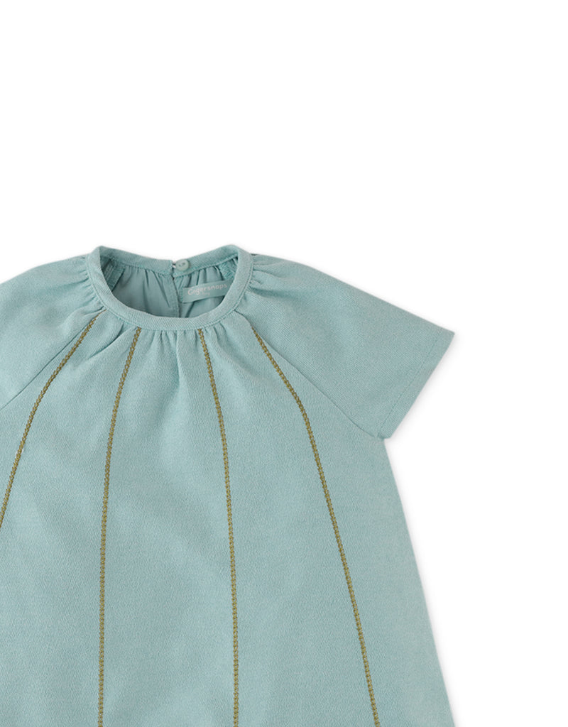 GINGERSNAPS FW24 BABY GIRL VELVET DRESS WITH SCALLOPED EMBROIDERY DETAILS