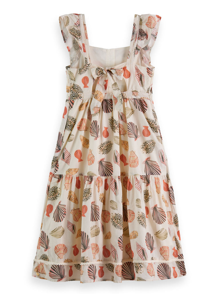 SCOTCH AND SODA SS24  GIRL CROSS STRAP ALL-OVER PRINTED DRESS