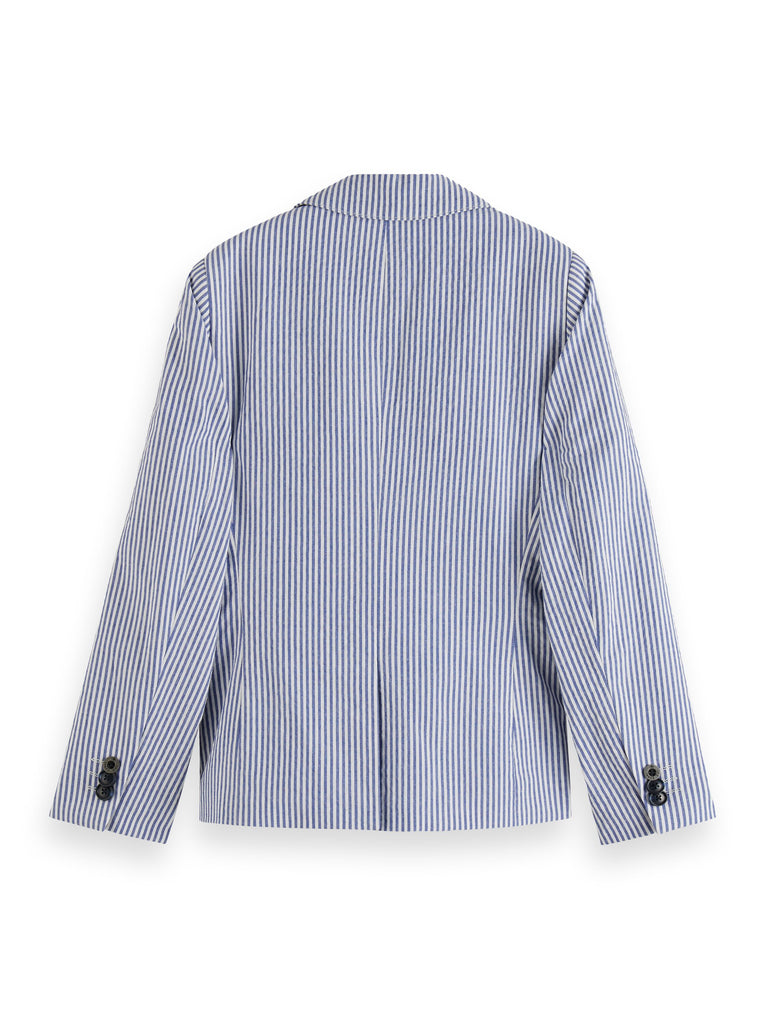 SCOTCH AND SODA SS24 BOY SEERSUCKER STRIPE BLAZER