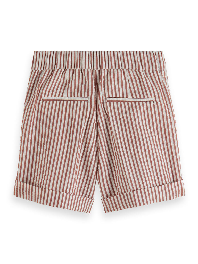 SCOTCH AND SODA SS24 GIRL BELTED STRIPE SEERSUCKER SHORTS