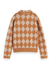 SCOTCH AND SODA FW24 CHECKERBOARD KNITTED PULLOVER