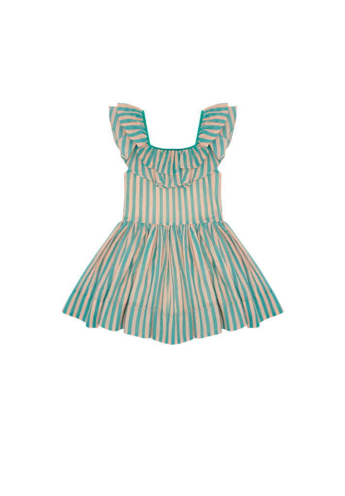 THE MIDDLE DAUGHTER SS24 POSTCARD Dress in POOL VOILE STRIPE